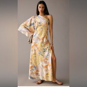 Anthropologie MANDIRA WIRK ONE-SHOULDER PRINTED DRESS